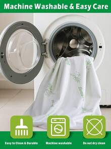 16-Inch Bamboo Fiber Waterproof Mattress Protector, Soft Breathable Mattress Cover, Fits Mattresses Up To 16 Inches Thick, Provides Full Protection - Mint Green - View 8