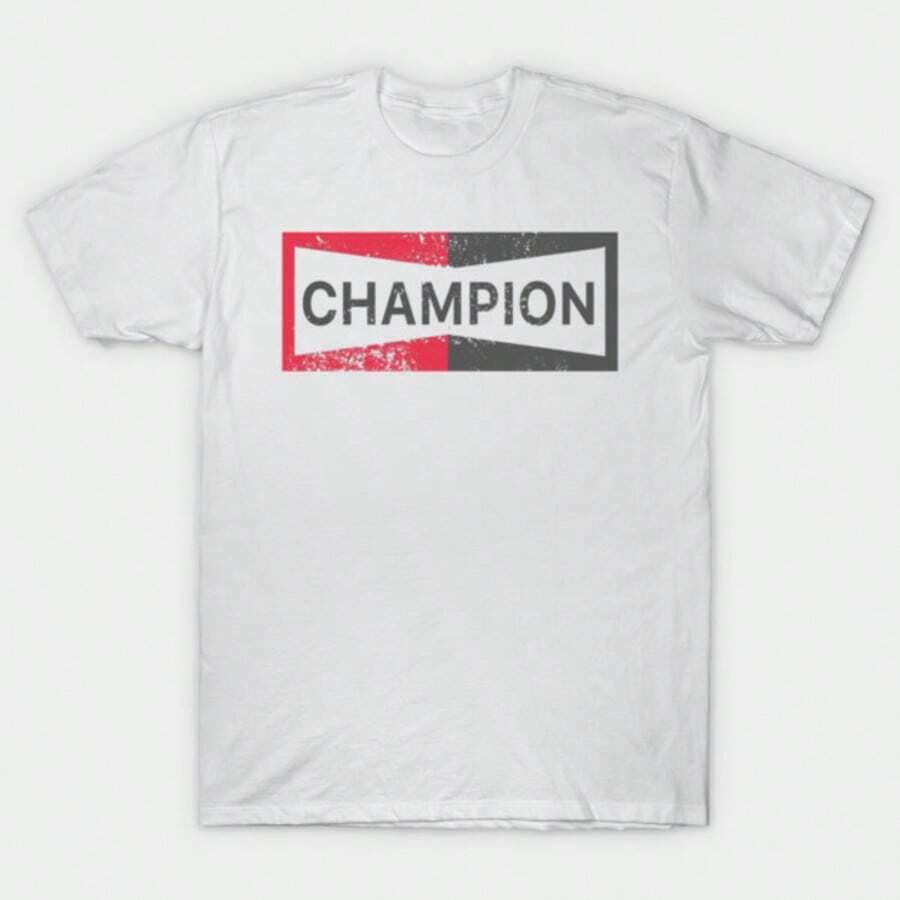 Champion Spark Plug Vintage Logo T-Shirt | Retro Automotive Racing Graphic Tee | Unisex Mechanic & Car Enthusiast Apparel,Casual Tee 1pcs Stylish Oversized Digital Printed T Shirt 100% Cotton,Leisure And Versatile Daily Travel,Summer Travel Neutral T-Shirt - 白色 - 查看 1