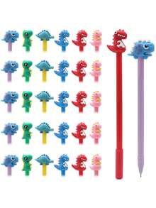 1支创意卡通恐龙中性笔，学生文具可爱硅胶笔帽批发签名笔，减压趣味周边高价值恐龙圆珠笔减压笔 - 長方形 - 查看 4