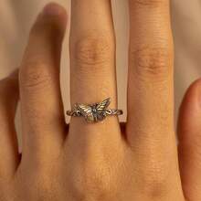 1件S925纯银立方氧化锆可爱蝴蝶结设计首饰，日常佩戴及女士礼物 - 戒指2 - 查看 4