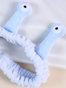 1条女士洗脸发带，棕榈蜗牛图案SPA发带，化妆发带，卡通可爱珊瑚绒弹力发带，创意发饰，适用于洗脸、淋浴、运动和日常使用 - 彩色 - 查看 8