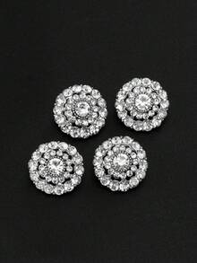 Bộ 4 nút kim loại đính đá rỗng nhiều lớp, thích hợp để trang trí áo khoác, áo len, vest, đồng phục, giày dép tự làm, mũ, hộp, trang sức, phụ kiện may vá. - nhiều màu - Xem 12