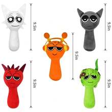 3 Pack Sprunki Incredibox Plush Toys, Cute Stuffed Animal Plushies For Kids & Game Fans, Soft Cartoon Character Dolls, Ideal Birthday Gifts & Room Decor - 彩色 - 查看 2