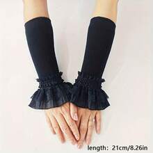 1 Pair, New Long Arm Cover, Bridal Thin Wrist Guard, Women's Driving Scar Cover, Fake Sleeves. - Black 1 - View 6
