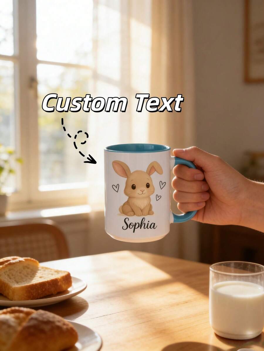 1pc Custom Easter Mug, Personalized With Text, Perfect For Celebrating The Holiday Season - Multicolor - View 1