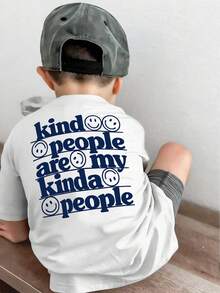 1pc Infant/Toddler Boys' Creative Cartoon Graphic Letter Slogan Print Basic Round Neck Short Sleeve T-Shirt, Casual & Fashionable - White - View 6