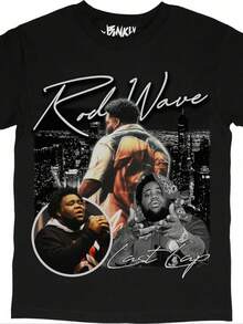 Rod's Final Tour 2025 T-Shirt Retro Street Style Rapper Print T-Shirt - Black - View 1