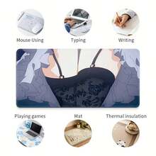 Grande Mouse Pad e Tapete de Mesa com Tema de Meia Anime, Adequado para - Base de Borracha Antiderrapante, Bordas Costuradas, Tapete de Teclado de Computador, Uso Escolar e de Escritório, Presente para, & (Meias) - B - Visão 6