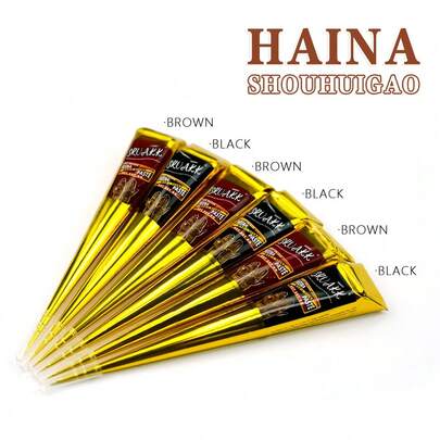 Black Brown Henna Cones Henna Tattoo Paste For Temporary Tattoo Body Art Sticker Mehndi Body Paint