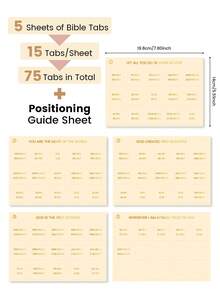 75pcs Unisex Bible Tabs, Pink Bible Tabs, Bible Book Tabs, Bible Study Tabs, Bible Index Tabs, Bible Study Supplies, Perfect Gift - Champagne - View 5