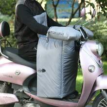 Electric Motorcycle/Scooter Windshield Cover, Thermal Lined, Thick & Warm, All-Weather, 4-Season Use - Grey - View 2