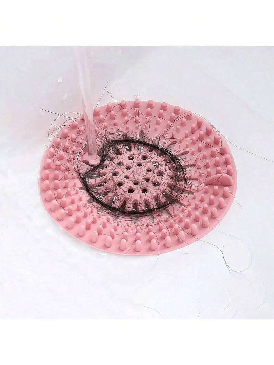 1pcs Silicone Shower Drain Hair Catcher, Anti-Clog Sink Strainer, Deodorizing Drain Filter, Kitchen Sink Hair Stopper, Prevent Sewer Clogs - 1pcs - 查看 1