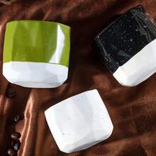 1pc Ceramic Espresso Cup, Creative Polyhedron Shaped Cup For Home & Office, Latte, Cappuccino, Water - Multicolor - View 3