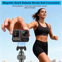 磁吸式快拆三脚架，多功能底座，双接口，可折叠磁吸支架，适用于 InSta ACE/ACEPRO/ACE PRO2/X4/X5 相机 - 黑色 - 查看 3