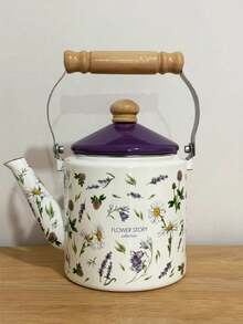 1个北欧风格2000毫升直柄水壶/茶壶，带木柄。可在炉灶、壁炉或明火上使用，但请勿干烧。这款水壶适合户外使用，是冬季露营和赏雪的必备之选。也是馈赠亲友的绝佳礼物。 - 彩色 - 查看 10