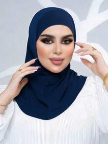 1顶女士中东/阿拉伯/迪拜/土耳其穆斯林经典纯色端庄优雅休闲头巾帽，柔软透气的莫代尔/棉混纺面料，适合日常生活、节日、祈祷等场合。 - 多色 - 查看 14