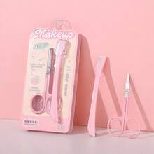 可爱眉毛修剪器，专为初学者设计，女性必备修容工具 - 粉色 - 查看 3