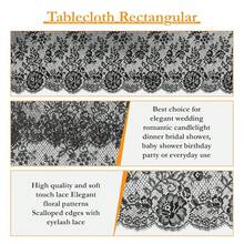 60 X 120 Inch Black Lace Tablecloth - Elegant Vintage Overlay For Rustic Boho Weddings, Bridal Showers, And Parties Classy Rectangular Reception Table Decor With Embroidered Design (Black) - Black - View 5