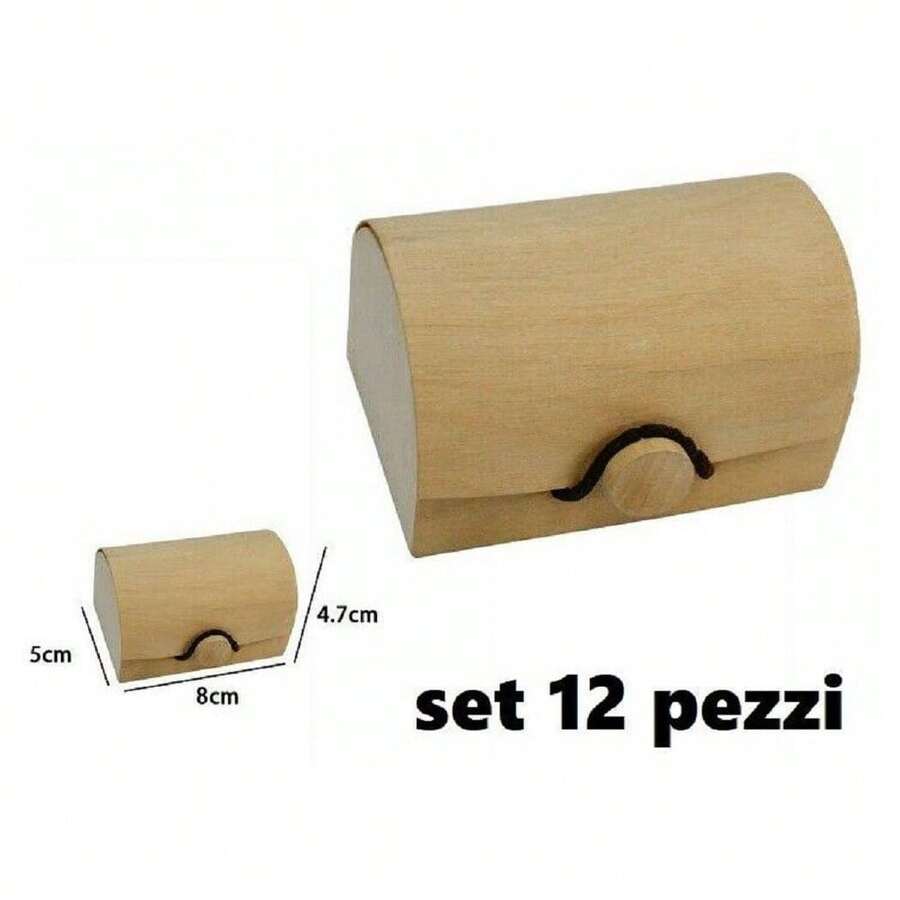OISE ART STORE Set 12 Scatole Box Astuccio In Legno Decoupage Portagioie Cofanetto 53488a - - Multicolore - Visualizzare 1