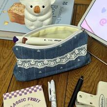 Ins Floral Lace Pencil Case, Cute & Minimalist Stationery, Large Capacity Student Stationery Organizer Bag - Lace Floral - View 10