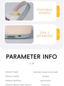 Learning Alarm Clock For Kids, 2 Alarms, 12/24 Hours, Snooze, Display Brightness, Adjustable Light Alarm Clock, Auto Shut-Off In - Multicolor - View 7