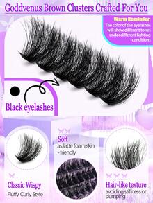 400/402/150PC Fluffy Lash Clusters Kit - Thick Cluster Eyelash Extensions, Faux Mink Individual Lashes, D Curl DIY At Home, Manga Cluster Eyelash Extensions, Mink Strips Lashes Thick & Fluffy! #NaturalLook #MegaVolume #DiyLash #AtHomeBeauty #BeginnerFriendly #FalseEyelashes #EyeLashClusters #IndividualEyelashes #Lashes #FakeLashes" - Multicolor - View 7