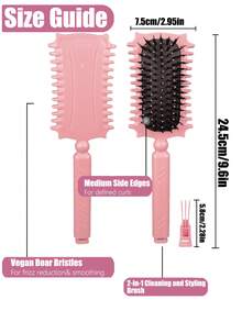 Curling Wet Hair Brush, Soft Bristle Comb, Reduces Hair Pulling And Curl Separation, Round Teeth, Unisex Styling Tool - Multicolor - View 5