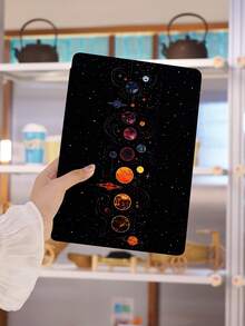 1个黑色星空月亮图案平板电脑保护套,三折支架保护套,兼容10.2英寸iPad (A16)、11英寸第11代(2025款)、iPad第8/9/10代、iPad Air 4代、10.9英寸、Galaxy Tab S6 Lite 10.4英寸等,防摔,带笔槽,支持睡眠/唤醒功能,斋月礼物 - 彩色 - 查看 5