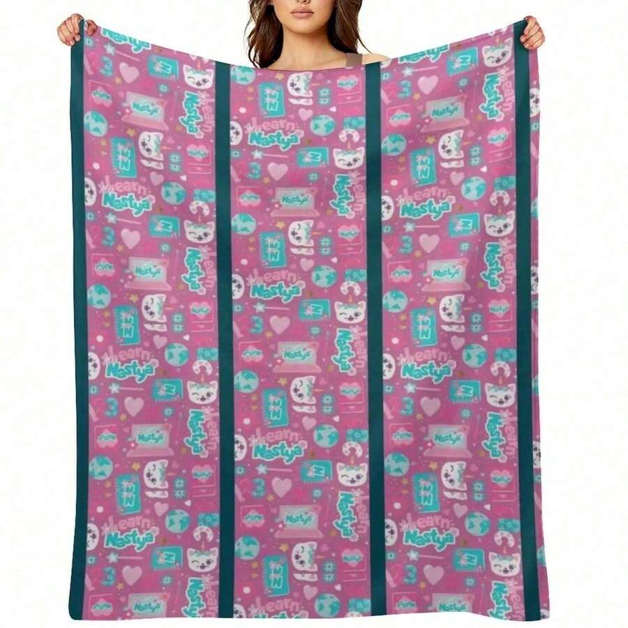 Like Nastya Pattern Throw Blanket Luury St Bed Plaid Sleeping Bag Valentine Gift Ideas Blankets - Black - View 1