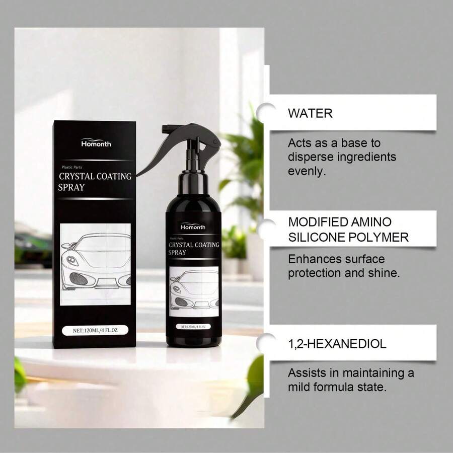 Car Paint Coating Agent, Hydrophobic Anti-Pollution Glossy Daily Refresh Lacquer Surface Coating Maintenance Agent - A - View 1