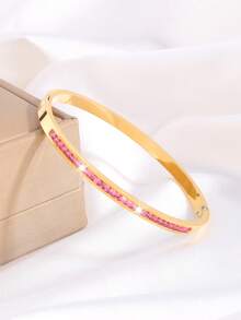 Camhanno 5件套金色首饰套装，时尚简约的不锈钢手镯，适合约会、派对聚会、日常通勤，精致的线条细节和抛光处理，是情人节的别致礼物，现代而优雅的款式，提升您的日常格调。 - 金色 - 查看 10