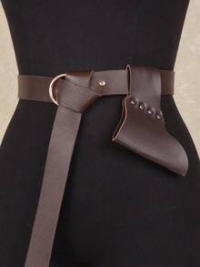 2pcs Medieval PU Leather Sword Scabbard Belt | Adjustable Pirate Cosplay LARP Halloween Costume Accessory - A - View 10