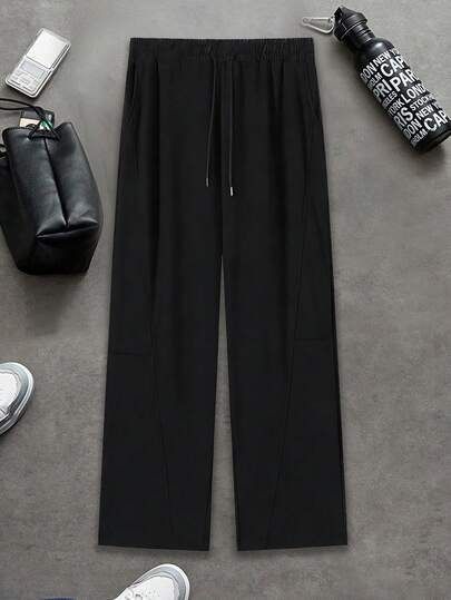 男士拼接设计休闲裤，时尚百搭，适合日常穿着、运动、办公和户外活动