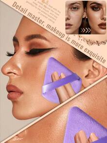 21PCS Makeup Tools Set Including:18PCS Makeup Brush Set+1pc Multi-Functional Zipper Toiletry And Cosmetic Bag Waterproof+2PCS Triangle Powder Puffs - Multicolor - View 2