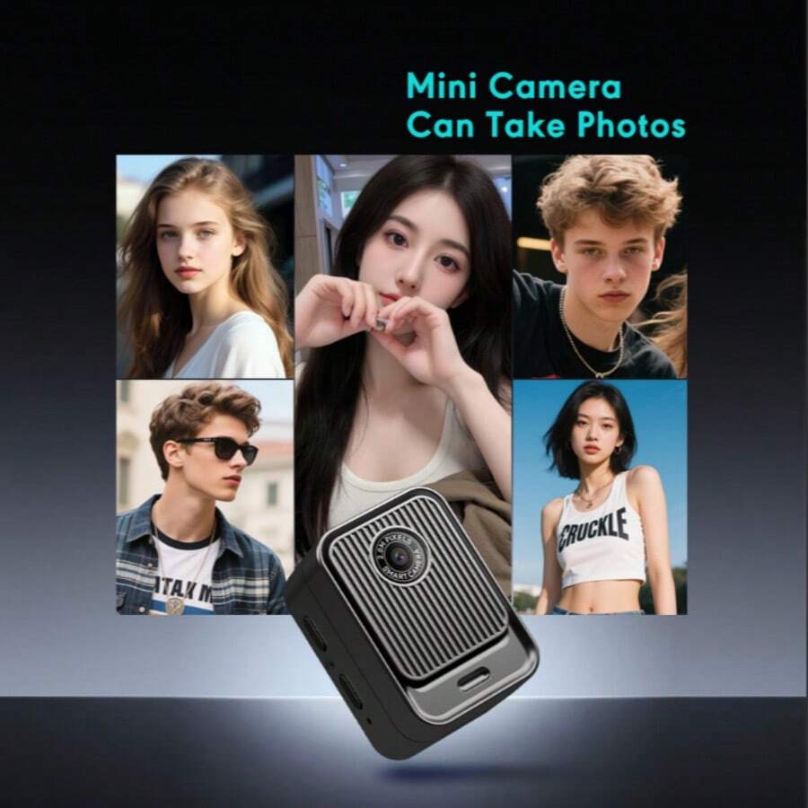 Portable Camera, Featuring Audio And Video Recording Capabilities, A High-Definition Portable Camera, A Thumb-Sized Recording Wearable Camera, A Manually Operated Thumb Camera, Suitable For Work Purposes ( Gray) - A Portable Camera.(Without SD Card) - Silver - View 1