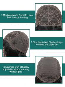 Tóc giả xoăn tự nhiên có mái, làm hoàn toàn bằng máy, không ren, không keo, màu vàng mật ong, độ dày 200%, dành cho nữ sử dụng hàng ngày. - S30 - Xem 5