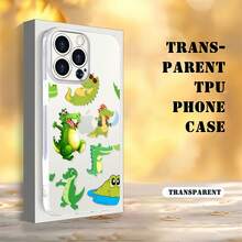 Funda de teléfono con diseño de cocodrilo, compatible con Samsung, Apple, VIVO, OPPO, , Transsion, ,  y Honor. Fabricada en TPU, ofrece protección a prueba de golpes y caídas. Un regalo ideal para familiares y amigos. - transparente - Ver 4