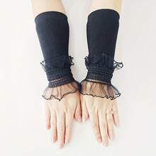 1 Pair, New Long Arm Cover, Bridal Thin Wrist Guard, Women's Driving Scar Cover, Fake Sleeves. - Black 1 - View 8
