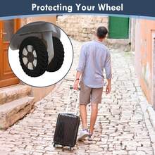 8pcs Cubiertas de Ruedas de Equipaje de Goma Duraderas - Protectores Silenciosos para Reparación de Neumáticos para Ruedas de Maletas, Colores Surtidos (Azul, Naranja, Púrpura, Amarillo, Negro), Cubiertas de Ruedas Silenciosas| Cubierta de Superficie Texturizada| Fundas de caucho sintético - Azul - Ver 8