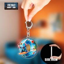 这款2D立体史迪奇冲浪亚克力钥匙扣，包含26个字母和一个史迪奇冲浪图案。男女皆宜，可爱小巧，可用作包包挂饰、车钥匙链或家居装饰。是生日、圣诞节、新年（情人节礼物、包包配件、车钥匙链）、斋月礼物的理想之选。2D平面设计。 - 彩色 - 查看 29