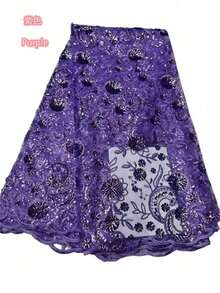 优雅柔软的薄纱亮片蕾丝时尚刺绣面料 2026 绿色 高品质非洲蕾丝派对婚纱礼服 最新精致设计 1码/5码 - A - 查看 5