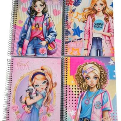 Kit c/ 4 Caderno Capa Dura Feminino 160 Folhas