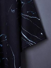 Retro Japanese Style Cardigan Kimono Jacket With Lightning Print, Lightweight Summer Beach Sunscreen Casual Traditional Top - Black - View 6