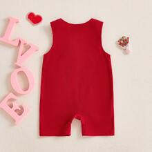 Baby Boy Valentines Day Outfit Lover Letter Print Romper Toddler Boys One Piece Jumpsuit Corduroy Overalls 0-3Y . Valentines Day Baby Boy Knit Romper, My First Valentines Day Baby Boy Overalls - 紅色 - 查看 10