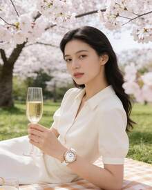 Marvin Women Watch Classic Swiss Quartz Stainless Steel Watch Fashion Ladies Watch, 12 Diamonds, Mother-Of-Pearl Dial,Sapphire Crystal Mirror - White - View 1