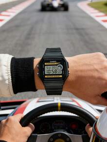 Casio 卡西欧男士运动休闲手表，计时功能，圆形表盘，硅胶表带，石英机芯，适合日常运动和户外街头风格佩戴，可作为圣诞礼物、男士配饰和生日礼物，满足男士的各种爱好。 - 黃色 黑色 - 查看 2