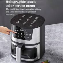 Senmeo 7.5QT Freidora de aire multifunción 8 en 1, con control táctil mejorado, ventana de visualización y rejilla de acero inoxidable, perfecta para cenas familiares/fiestas - excelente para comidas de Año Nuevo e invierno - Tipo de Enchufe A USA (110-127V) - Ver 2