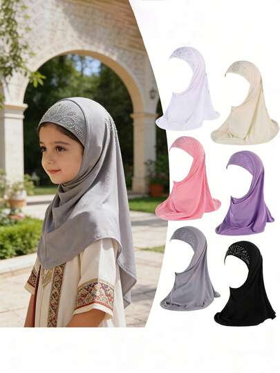 1pc Solid Color Mesh Daisy Decor UV Protection Warm Headband, Suitable For 2-7 Years Old Children, Everyday Wear In Autumn, Minimalist Design, Suitable For Outdoor Activities And Daily Wear