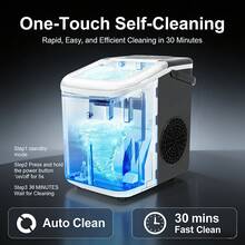 Commercial Ice Maker. It Can Produce 26 Pounds Of Ice Within 24 Hours And Make 9 Ice Cubes In 6 Minutes. It's A Portable Ice Maker With An Automatic Cleaning Function, Suitable For Home, Kitchen And Camping. Its Dimensions Are 11.77 * 11.24 * 8.90 Inches. - US B Type Plug(110-127V) - View 7