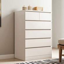 Gabinete Clásico para Dormitorio: 6 Cajones y Estructura Duradera, Almacenamiento Versátil para Hogares - Blanco - Ver 3